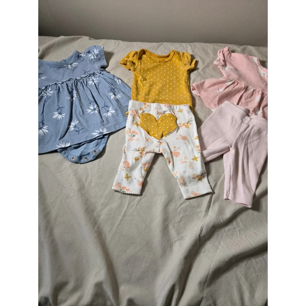 Carters‎ Baby Girl Newborn Outfit Lot Floral Polka Dot Bunny 3 Sets